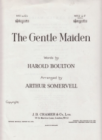 Gentle Maiden Somervell No 2 In F Sheet Music Songbook
