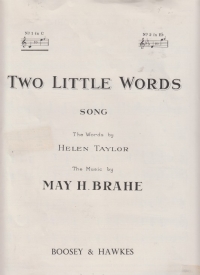 Two Little Words Brahe Key C Sheet Music Songbook