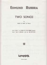 Two Songs Op4/2 & Op13/2 Rubbra Sheet Music Songbook
