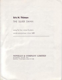 Silver Swan Thiman Low Voice Sheet Music Songbook