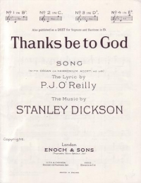 Thanks Be To God Dickson Key Eb Sheet Music Songbook