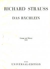 Das Bachlein The Brook Op88/1 G Hvce/pf Strauss R Sheet Music Songbook